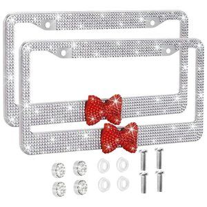 💕NEW Sparkling Bling Swarovski Crystal Silver Hello Kitty License Plate …